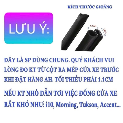 1 cái gioăng cột B lõi thép dài 80cm lắp đặt 2 bên mép cửa