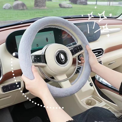 Bọc vô lăng tai mèo chất liệu lông thỏ mềm