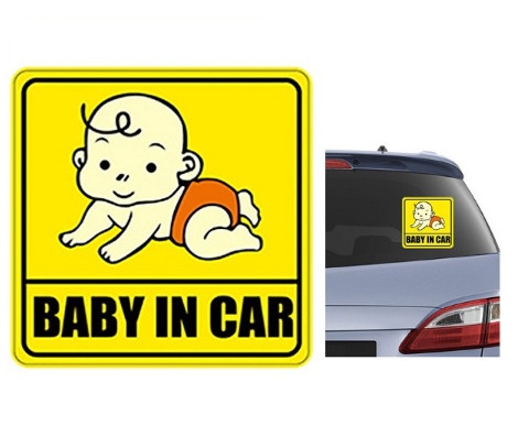 Tem dán phản quang Baby In Car  size 11x11cm