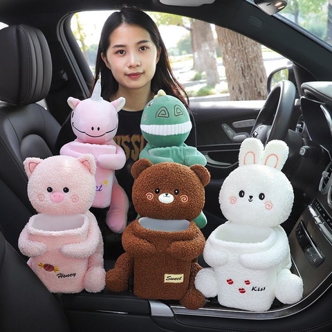 Hộp Đựng Khăn Giấy Thú cưng  2in1 Dễ Thương Tiện Dụng Cho Xe Hơi