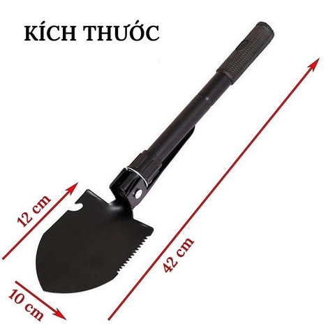 Xẻng Quân Dụng Đa Năng Gấp Gọn Tiện Dụng Đi Phượt ,Làm Vườn ,Câu Cá ,Cắm Trại -  Chất Liệu Thép Không Gỉ