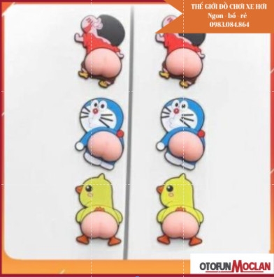 Set 2 miếng dán sticker doremon silicon chống va đập