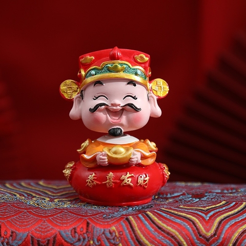 Ông thần tài hũ tiền trang trí taplo ( mẫu cao )