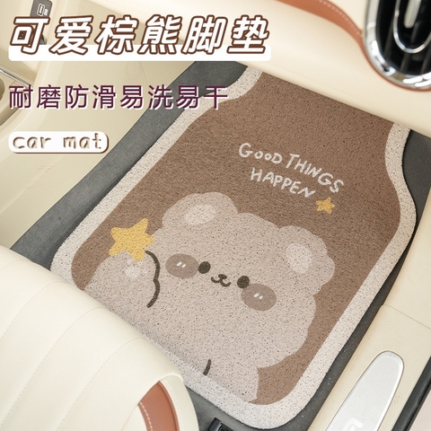 Thảm Lót Sàn Ô Tô - Thảm Rối Đế Nhựa Dẻo Có Gai Chống Trơn Trượt Họa Tiết Hoạt Hình Đáng Yêu