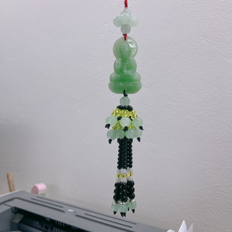 Khánh treo xe phong thủy, dây tua rua đá