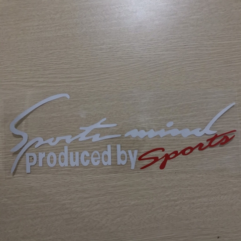 Tem dán decal Sport mind produced by Sports - tem dán nắp capo size 31x11cm