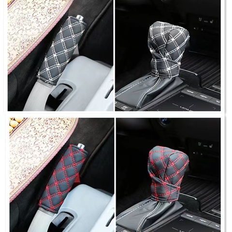 Bộ 2 chiếc bọc phanh tay và cần số bằng da