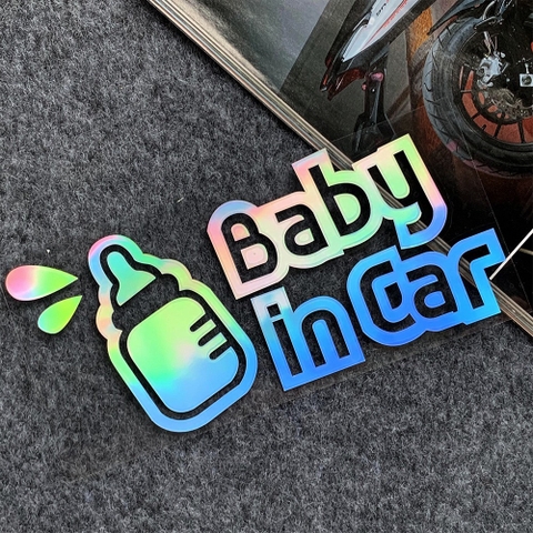 Baby In Car Nhãn dán phản quang Nhãn dán cảnh báo mẹo xe hơi Phụ kiện kính chắn gió cửa sổ ô tô Decal