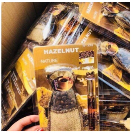 Túi thơm treo xe kèm tinh dầu hương Cafe Hazelnut Korea