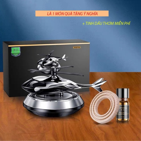Máy Bay Trang Trí Taplo Xe Hơi/Bàn Làm Việc Chạy Bằng Năng Lượng Mặt Trời (Có Kèm Tinh Dầu Nước Hoa)