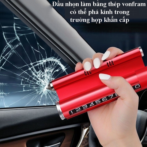 Bảng ghi số kiêm búa phá kính chất liệu kim loại kèm sáp thơm - BPK