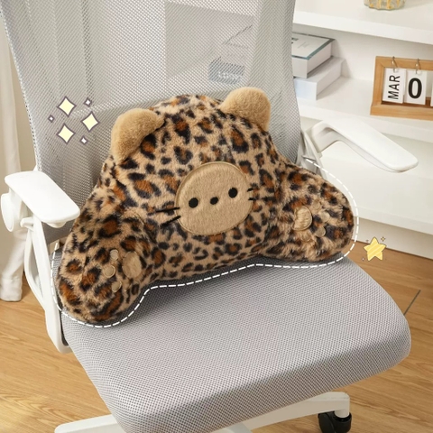 Lót Ghế Ô Tô, Gối Tựa Cổ/Lưng – Họa Tiết Da Beo Cá Tính