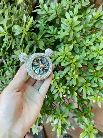 Quạt gió mickey+sáp thơm gắn của gió - tai mèo đính đá