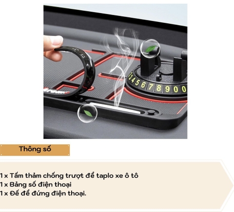Thảm giá đỡ đt xoay 360 độ + sáp thơm màu