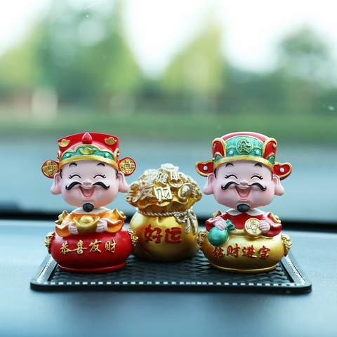 Ông thần tài hũ tiền trang trí taplo ( mẫu cao )