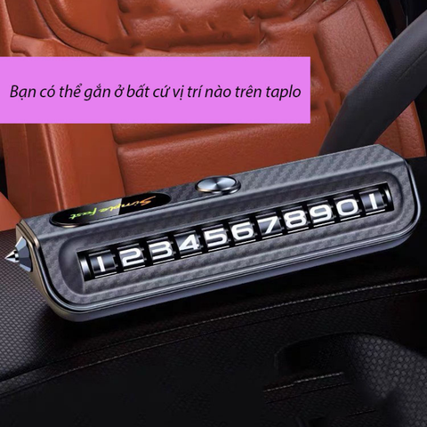 Bảng số 2 in 1 dãy số lăn + búa phá kính đặt taplo dừng đỗ mix logo