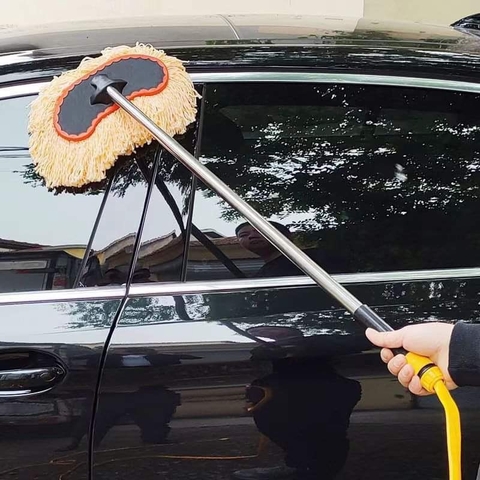 Dụng cụ chổi rửa xe 2 trong 1 kèm vòi nước đa năng tiện lợi hàng tốt tạo bọt