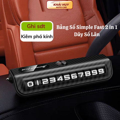 Bảng số 2 in 1 dãy số lăn + búa phá kính đặt taplo dừng đỗ mix logo