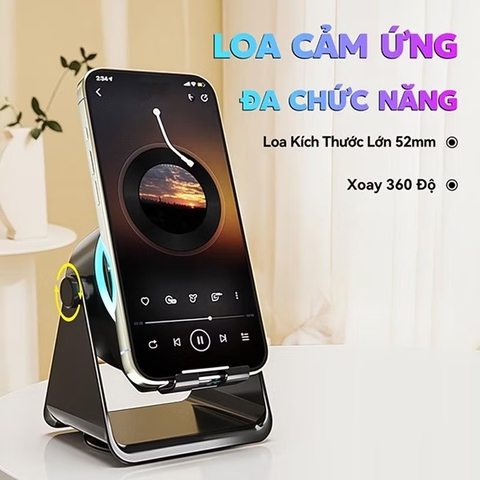 Loa Cảm Ứng Không Dây (3 trong 1) Chân Đế Đa Chức Năng+Âm thanh cảm ứng/Bluetooth Loa, Kết Nối Cảm Ứng Kết nối Bluetooth