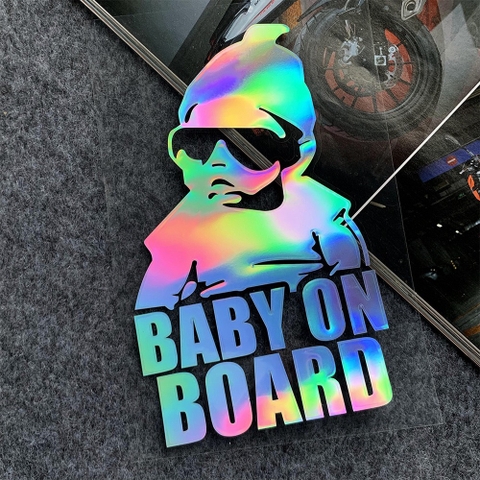 Baby In Car Nhãn dán phản quang Nhãn dán cảnh báo mẹo xe hơi Phụ kiện kính chắn gió cửa sổ ô tô Decal