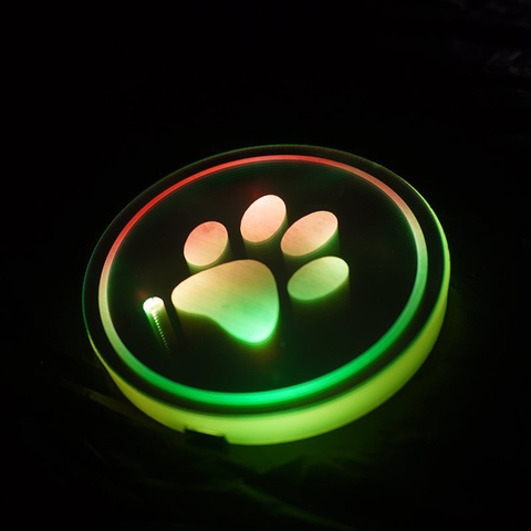Lót Cốc Nước Có Đèn LED RGB Cảm Biến Rung Chống Trượt Cổng Sạc USB