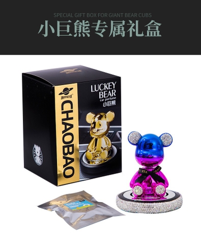Gấu Sáp Thơm Đính Đá LUCKEY BER Ngồi Mang Hương Thơm Tự Nhiên Trang Trí Taplo