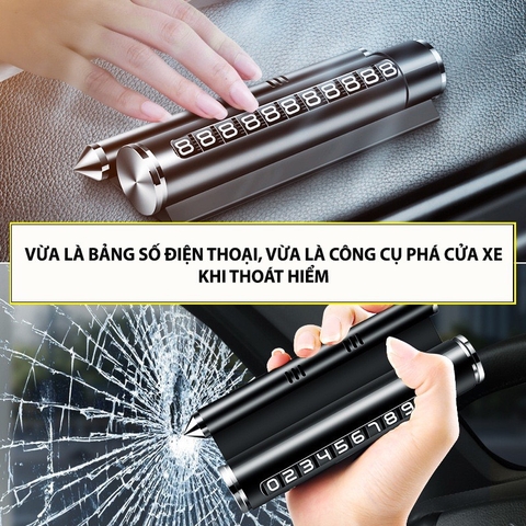 Bảng ghi số kiêm búa phá kính chất liệu kim loại kèm sáp thơm - BPK