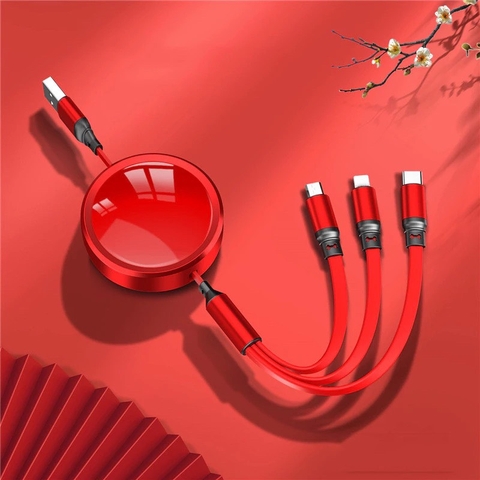 Dây sạc rút gọn 3 đầu