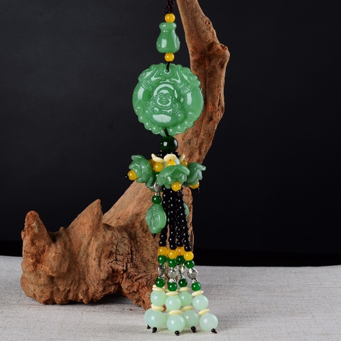 Khánh treo xe phong thủy, dây tua rua đá