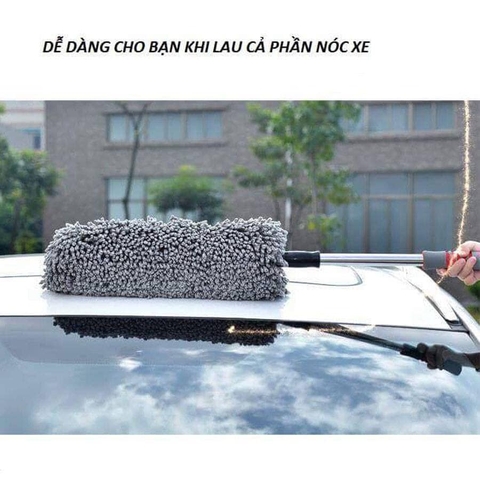 Chổi tròn vệ sinh nội thất ô tô có cán rút gọn
