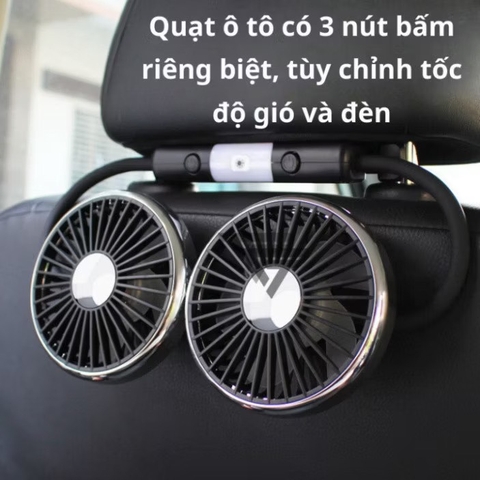 (Bộ 2 quạt) Quạt đôi mini cắm cổng USB 12V tặng kèm sáp thơm