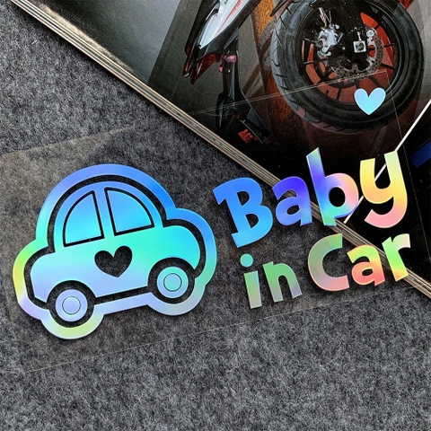 Baby In Car Nhãn dán phản quang Nhãn dán cảnh báo mẹo xe hơi Phụ kiện kính chắn gió cửa sổ ô tô Decal
