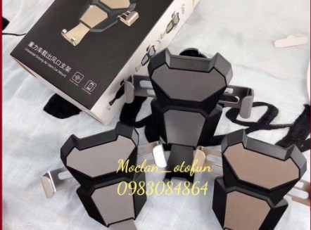Kẹp điện thoại cửa gió bằng kim loại 2in1