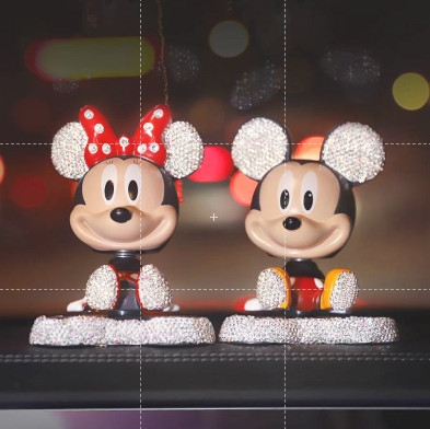 Chuột Mickey Minie Đính Đá Lắc Lư Đầu Dễ Thương Trang Trí Taplo ô tô
