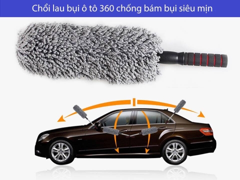 Chổi tròn vệ sinh nội thất ô tô có cán rút gọn