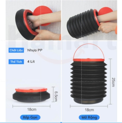 Thùng rác lò xo co giãn 4L mini