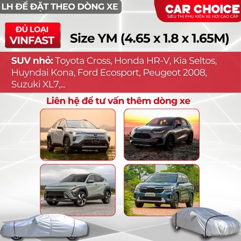 Bạt phủ toàn xe 3 lớp dập nhôm size