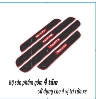Bộ 4 miếng cao su dán bậc cửa logo sport và các hãng xe