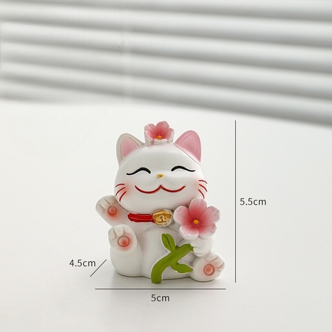 Gia đình mèo hoa đào trang trí taplo