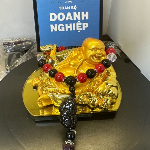 Tượng di lặc ngọc dáng nằm đặt taplo