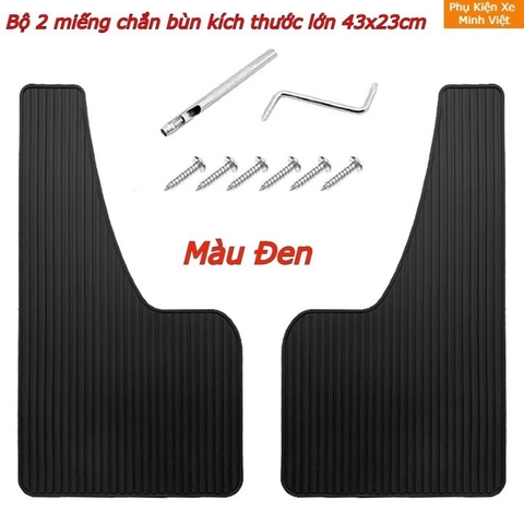 Bộ 2 tấm cao su chắn bùn thể thao KT 43x23 kèm ốc vít - Size lớn
