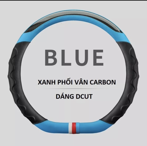 Bọc vô lăng vân carbon phối da nhiều màu - Luxury Car size 38cm - D cut D0638