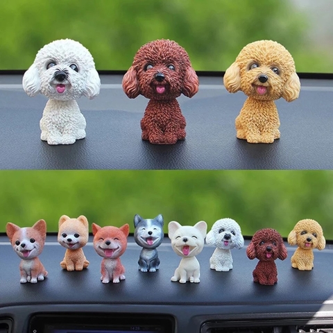 Chú Chó Poodle Thông Minh Lắc Đầu Trang Trí Taplo Ô Tô - Bàn Làm Việc - Bánh Sinh Nhật