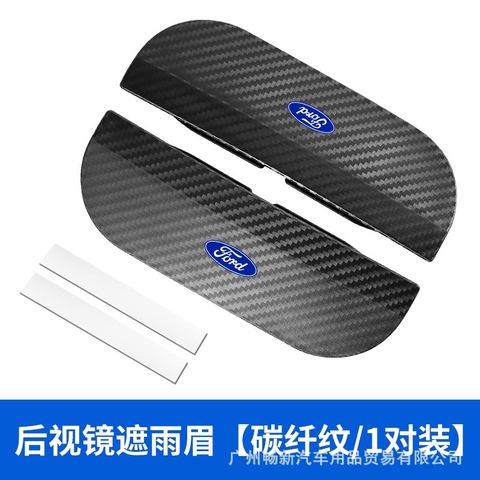 Bộ 2 miếng vè che mưa dạng kẹp gương màu đen mix logo hãng
