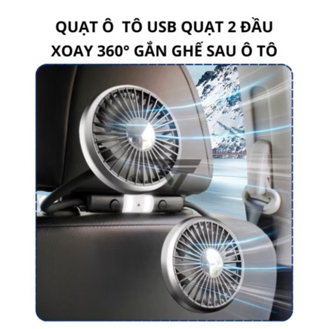 (Bộ 2 quạt) Quạt đôi mini cắm cổng USB 12V tặng kèm sáp thơm