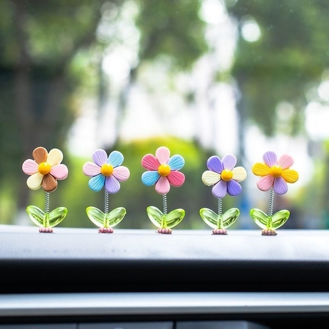 Sét bông hoa lò xo lắc lư trang trí ô tô màn hình DVD Gương Chiếu Hậu