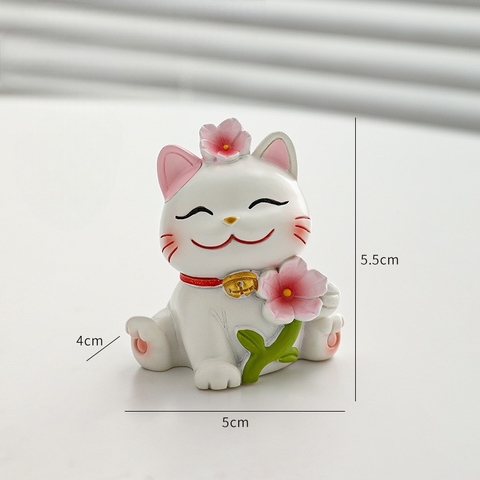 Gia đình mèo hoa đào trang trí taplo