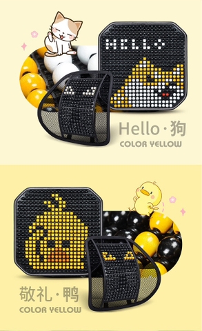 Bộ tựa lót ghế bi gỗ hoạt hình dễ thương