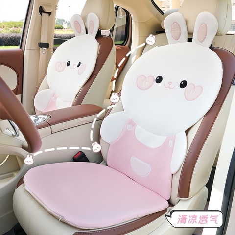 Đệm Lót Ghế Ô Tô Thỏ Hồng / Gấu Nâu Dễ Thương Bảo Vệ Ghế Ô Tô Văn Phòng