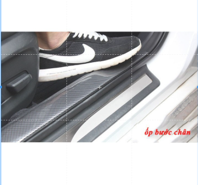Nẹp carbon chống xước bệ bước chân ô tô - miếng dán chống trầy xe ô tô